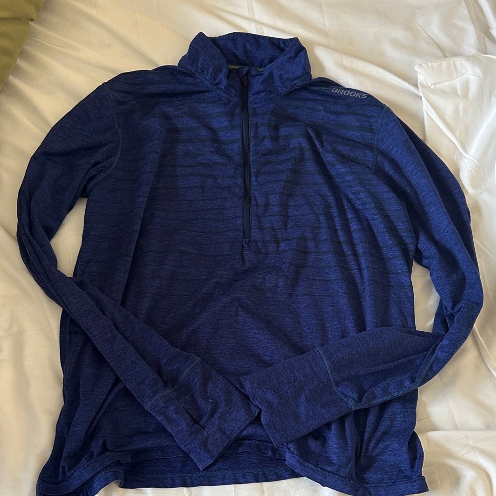 Brooks Navy Long-Sleeve Pullover